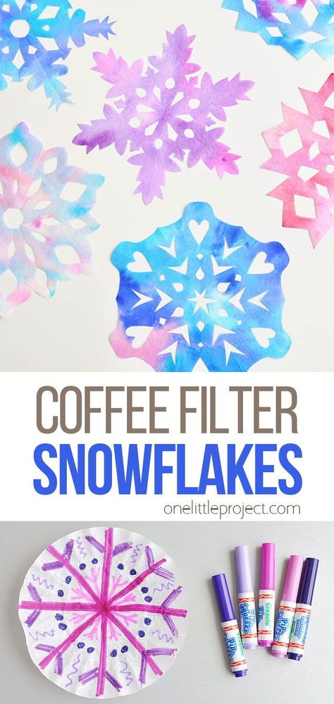 Snowflake Science, Lily Craft, Coffee Filter Snowflakes, Coffee Filters Snowflakes, Fun Winter Crafts, Preschool Winter, January Crafts, Winter Projects, Toddler Ideas