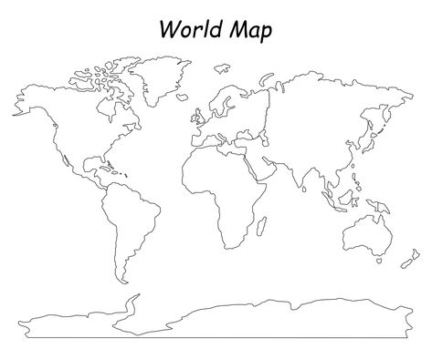 Simple World Map Outline Physical Map Of World, Outline Map Of World, World Continents Maps Free Printable, Blank Map Of The World, World Map For Kids Printable, World Map Coloring Page Free Printable, Blank World Map Printable Free, World Map Drawing Simple, World Map Outline Printable