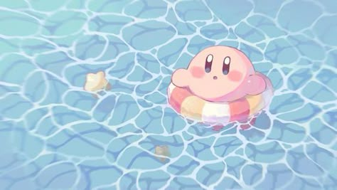 un fondito de pc de kirby Kirby Swimming, Swimming Wallpaper, Kirby Aesthetic, Wallpaper Notebook, Cute Wallpapers For Ipad, Cocoppa Wallpaper, Kirby Art, Cute Laptop Wallpaper, Desktop Wallpaper Art