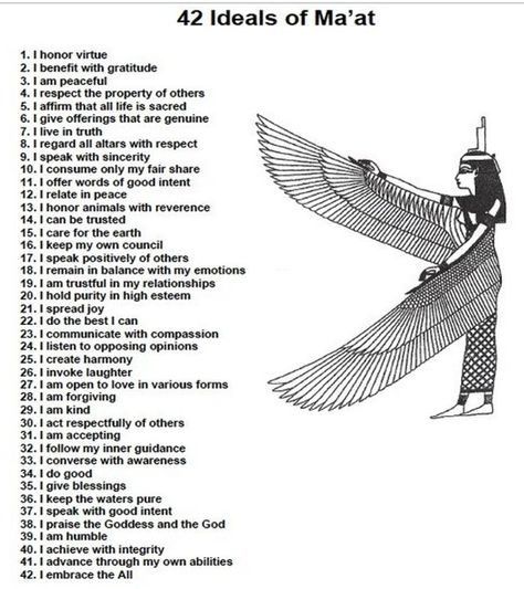 42 Laws Of Maat | The 42 Laws of the Goddess Maat --- in order to learn and be one who teaches Egyptian Meditation, Goddess Maat, Kemetic Yoga, Starověký Egypt, Kemetic Spirituality, Book Of The Dead, African Spirituality, By Any Means Necessary, Egyptian Symbols