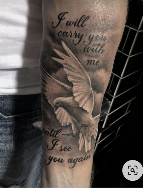 Rip Tattoos For Dad, Minimalist Symbols, Vines Tattoo, Pigeon Tattoo, Quetzalcoatl Tattoo, Tattoos For Dad Memorial, Memorial Tattoo Quotes, Grandma Tattoos, In Loving Memory Tattoos