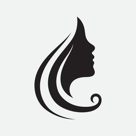 Hairstyle Logo, Hair Logo Design Ideas, Women Vector, Hairstyles Logo Design, Hair Icon Logo, Hair Logo Design Ideas Black, Hair Logos Ideas Graphic Design, Face Logo, Face Silhouette Logo