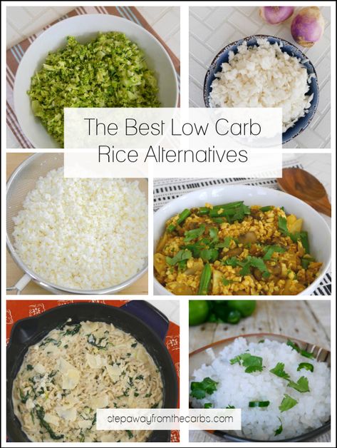 No Rice Meals, Low Carb Rice Recipes, Cauliflower Rice Recipes Healthy Low Carb, Rice Alternative Healthy, Healthy Rice Alternatives, Best Rice To Eat On A Diet, Low Cal Rice, Low Carb Rice Alternative, Rice Replacement Low Carb