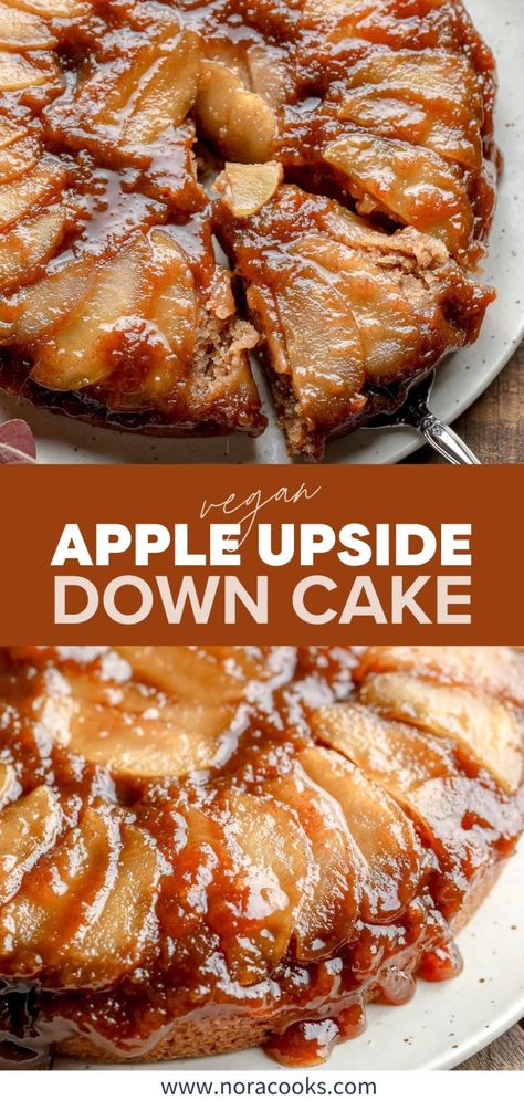 Vegan Pear Upside Down Cake, Vegan Fall Desserts Easy, Vegan Apple Upside Down Cake, Non Dairy Apple Desserts, Vegan Apple Cider Cake, Easy Vegan Apple Pie, Vegan Apple Spice Cake, Unique Apple Desserts, Apple Pie Alternatives