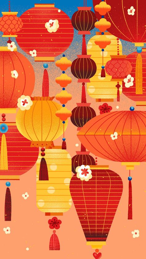 Snapchat Chinese New Year illustrations :: Behance Modern Chinese New Year Graphic Design, Chinese Restaurant Illustration, New Year Vector Illustration, Chinese Illustration Art, Chinese New Year Aesthetic, Tet Illustration, Lunar New Year Illustration, Chinese New Year Pattern, New Years Design