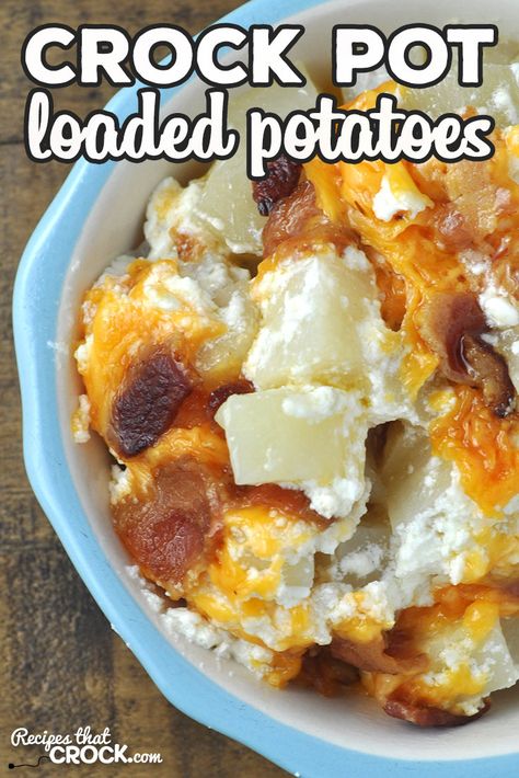 Potato Recipes Crockpot, Crock Pot Baked Potatoes, Loaded Potatoes, Crockpot Soups, Slow Cooker Potatoes, Baked Potato Salad, Crock Pot Potatoes, Crockpot Casserole, Baked Potato Casserole