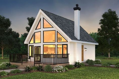 Cabin Style House Plan - 2 Beds 1 Baths 761 Sq/Ft Plan #18-4501 - Houseplans.com Affordable Lake House Plans, 1000 Sq Ft House Plans With Loft, 24×32 Cabin Plans, 700 Sq Ft House Plans With Loft, 2 Bedroom Tiny House With Loft, Small Lake House Floor Plans, 2 Bedroom House Plans With Loft, 1200 Sq Ft Lake House Plans, Small Lakefront Homes