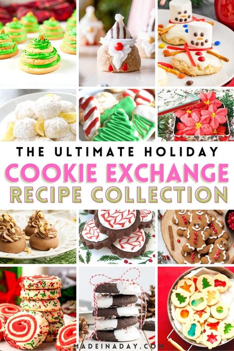 Looking for the award winning cookie this year? One of these Cookie exchange recipes is sure to be the one. Over 40 of the most popular recipes in this one post! Unique cookies, best cookie exchange recipe, holiday cookies, unique Christmas cookie ideas Winning Cookie Swap Recipe, Cookie Exchange Ideas Recipes, Contest Winning Christmas Cookies, Fun Holiday Cookie Recipes, Christmas Treats For Exchange, Best Christmas Cookies For Exchange, Cookie Recipe For Cookie Exchange, Best Christmas Cookies For Cookie Exchange, Cookies For Cookie Exchange Christmas