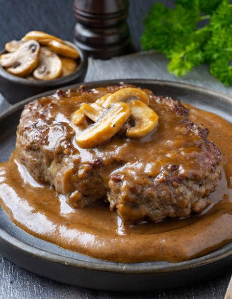 Tonight will be my 3rd time making this recipe. It's so good, and the sauce is to die for Slow Cooker Salisbury Steak, Old Facebook, Salisbury Steak Recipes, Beef Casserole Recipes, Crockpot Recipes Beef, Salisbury Steak, My Recipes, Beef Recipes Easy, Crockpot Recipes Slow Cooker