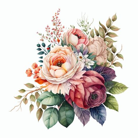 Watercolor flowers tutorial