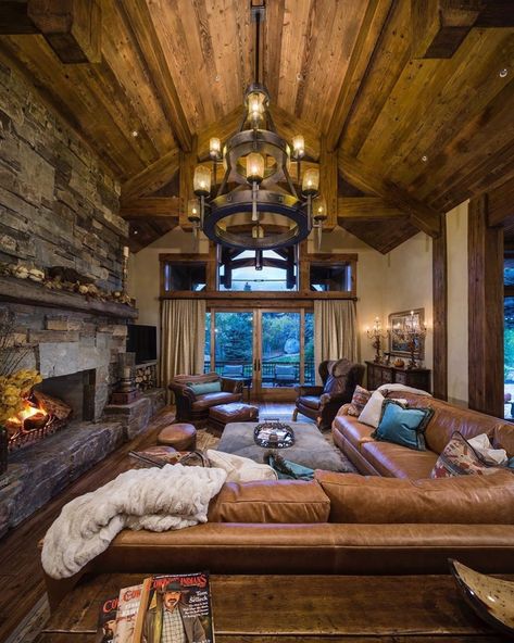 2,823 Likes, 13 Comments - Custom Timber Homes (@customtimberhomes) on Instagram Viking Interior Design, Viking Decor Interior Design, Viking House Interiors, Viking Home Decor, Viking House, Viking Decor, Home Building Design, Rustic Living, Great Room