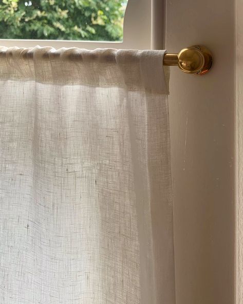 Half Window Curtains, Cafe Rod, Cafe Curtain Rods, Half Curtains, Linen Curtain Panels, Cafe Curtain, Primary Suite, Curtain Pole, Interior Textiles