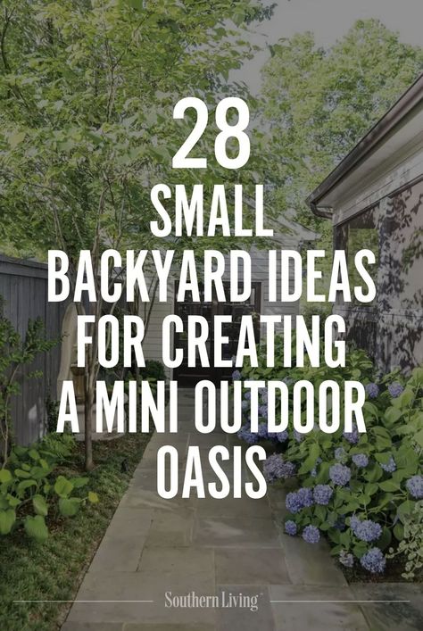 Southerners all know that smaller spaces are oftentimes the ones that are most ripe with potential. With these ideas, small backyards are full of promise. #backyard #backyardideas #southernliving #smallyard #smallbackyard Small Dream Backyard Ideas, Private Small Backyard, Small Fenced Backyard Ideas, Backyard Social Area, Cool Outdoor Spaces Backyard Ideas, Small Outside Seating Area Ideas, Charleston Backyard Landscape, Small Relaxing Backyard Ideas, Small Back Year Ideas