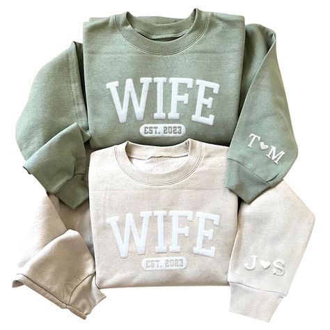 PRICES MAY VARY. Pull On closure Wife Sweatshirt, Gift For Engagement, Mrs Sweatshirt, Bride Sweatshirt, Wife To Be, Bachelorette Gift, Mrs Shirt, Engaged Couple, Future Mrs