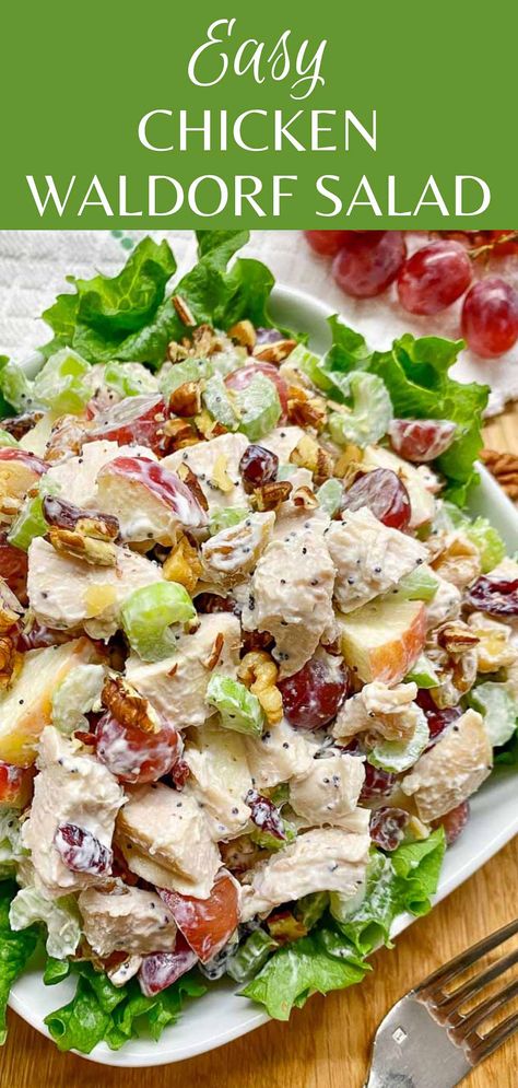 Chicken Waldorf Salad Best Waldorf Salad Recipe, Waldorf Chicken Salad Recipe, Chicken Waldorf Salad, Waldorf Chicken Salad, Best Chicken Salad Recipe, Waldorf Salad Recipe, Chicken Salad Recipe Easy, Salad With Chicken, Waldorf Salad