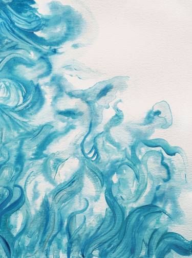 Watermusic Watercolour Waves, Sea Abstract Painting, Ocean Texture, Water Artwork, Watercolor Wave, Water Abstract, Watercolor Water, Abstract Watercolor Art, Wave Painting