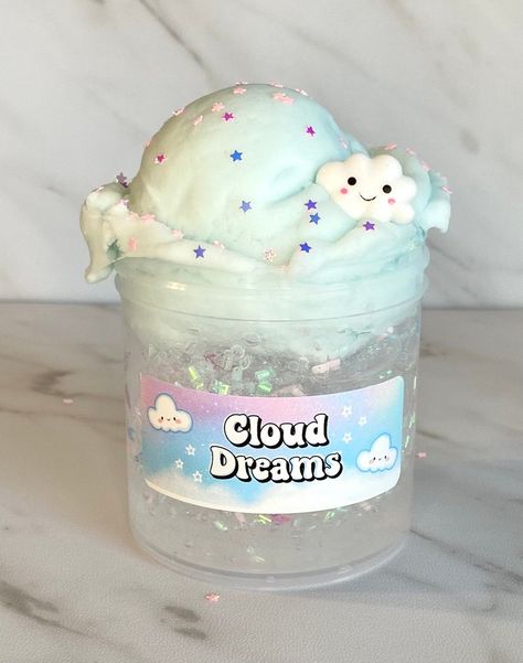 Icee Slime, Slime Cloud, Slime Clear, Slime Ideas, Sticky Slime, Borax Powder, Playing With Slime, Cloud Slime, Star Sprinkles