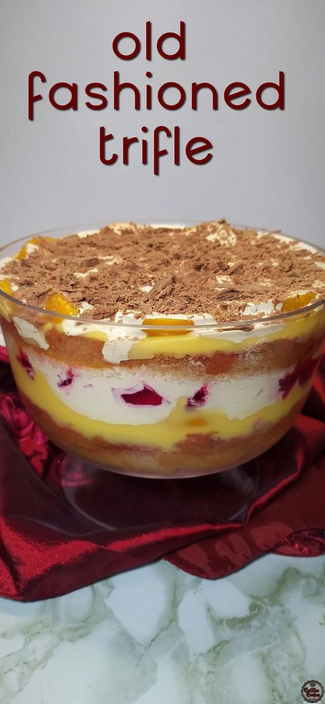 Old Fashioned Trifle Recipe: https://youtu.be/oBFFHF2ysok

This Old Fashioned Trifle is one of the classics in our household. It is fairly simple to prepare & it was how my late grandmother prepared it.

Trifle is basically glorious layers of fruit, jelly, custard, cream & cake - there are many variations to this & the list is endless for the ingredients added. It originated in England & due to South African history, we have many English foods/desserts that still carry tradition. Simple Trifle Recipes, How To Make Fruit Triffle, Easy Trifle Desserts Simple, Trifle Recipes Easy Simple, Fruit Trifle Desserts Easy, Jelly And Custard Desserts, Triffle Desserts Simple, Jelly Custard Desserts, Jelly Custard Desserts Recipe