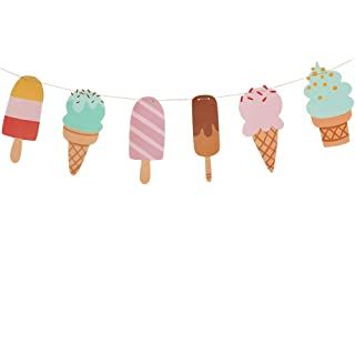 Amazon.com: Leinuosen 2 Pack Popsicle Banner Ice Cream Banner Ice Cream Party Garland for School Summer Kid Birthday Party Decoration (Color 2): Home & Kitchen Streamer Decor, Ice Cream Popsicle, Ice Cream Decorations, Tissue Paper Tassel, Sprinkle Party, Ice Cream Birthday Party, Kids Birthday Party Decoration, Ice Cream Theme, Unicorn Wall Art