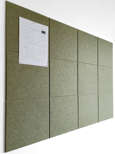 Amazon.com : DECORITA Large Cork Board Alternative - 47"x35" 12 Pack Felt Wall Tiles with Safe Removable Adhesive Tabs, Cork Boards for Walls Pin Board Tack Board Cork Board 48 x 36 for Home Office - Sage : Office Products Cork Board Alternative, Wall Paneling Ideas Office, Cork Board Design Ideas, Kitchen Cork Board Ideas, Cork Wall Ideas, Modern Cork Board, Office Pin Board, Sage Office, Cork Board Design