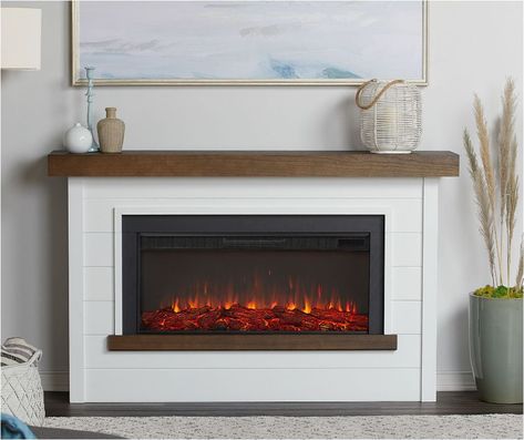 Modern Electric Fireplaces Modern Mantel, Fireplace Trim, Electric Fireplace With Mantel, Double Chair, Modern Electric Fireplace, Chair Hammock, Vinyl Pergola, Ventless Fireplace, Composite Fence