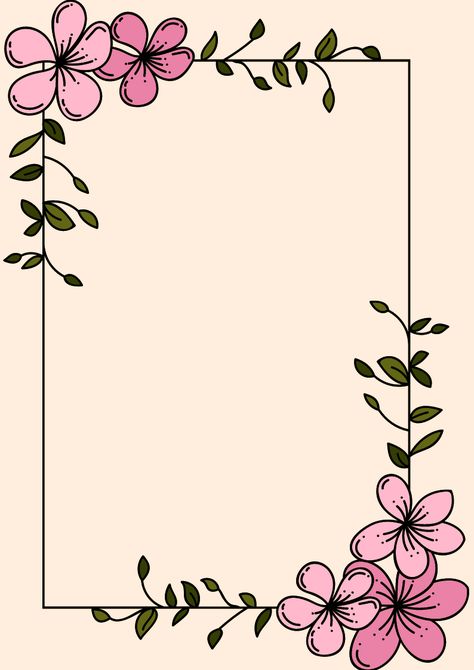 Borders And Frames For Project, Art For Birthdays Gift Ideas, Journal Border Designs, Flower Portfolio Design, Flower Cover Page Design, Flower Book Cover Design, Teacher Portfolio Cover Design, Boders Idea For Project Aesthetic, Border Designs For Social Projects