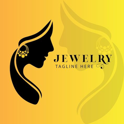 Jewelry shop logo design with beautiful ... | Premium Vector #Freepik #vector #diamond-jewellery #jewelry-design #diamond-necklace #jewelry Jewellery Shop Logo Design, Logo For Jewellery Business, Jewelry Shop Logo, Jewellery Logo Design, Jewelry Logo Ideas, Beautiful Woman Portrait, Jewellery Logo, Jewelry Logo Design, Diamond Fashion Jewelry