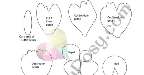 Paper peony template - DreamyPosy.pdf Peony Template Free Printable, Peony Petal Template, Felt Peony Template, Wafer Paper Peony Template, Petals Template, Paper Flower Instructions, Peony Template, Paper Peony Template, Wrap A Bouquet