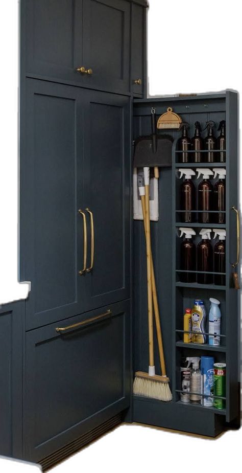 Organiser Cucina, Utility Closet, Desain Pantry, Kitchen Wall Cabinets, Small Kitchen Storage, Pantry Design, Kitchen Inspiration Design, Organization Solutions, Laundry Room Design