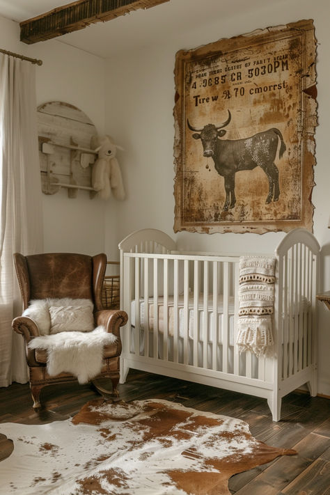 nursery decor, nursery ideas, cowboy nursery, western nursery Western Theme Nursery Girl, Rodeo Nursery Theme, Western Cowboy Nursery, Cowboy Nursery Decor, Western House Decor Ranch Style Rustic, Western Baby Nursery Ideas, Farm Room Ideas Bedrooms, Cowboy Theme Nursery, Boy Nursery Western