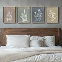 Boho Painting For Bedroom, Earth Tone Wall Decor, Wall Art Size Guide Above King Bed, Behind Couch Wall Decor Farmhouse, Above Bed Wall Decor Ideas, Behind Bed Wall Decor Ideas, Diy Boho Wall Art, Above Bed Decor Master, Over Bed Decor