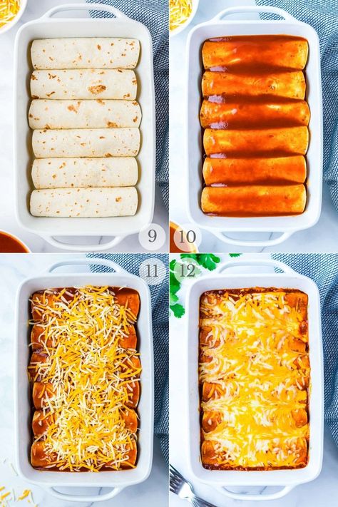 Enchilada Recipe Chicken, Enchiladas Casserole, Easy Enchilada Recipe, Easy Chicken Enchiladas, Easy Chicken Enchilada Recipe, Chicken Enchilada Bake, Cheesy Enchiladas, Chicken Enchiladas Recipe, Easy Enchiladas