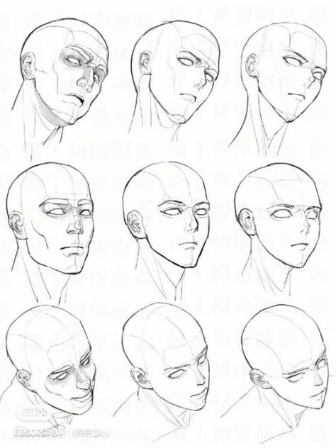 Faces Angles Reference, Male Face Angles Reference, Drawing Reference Head Angles, Man Looking Up Reference Drawing, Male Head Angles, 45 Degree Face Drawing, Face Angel Reference, Head Facing Up Reference, Men Face Reference Drawing