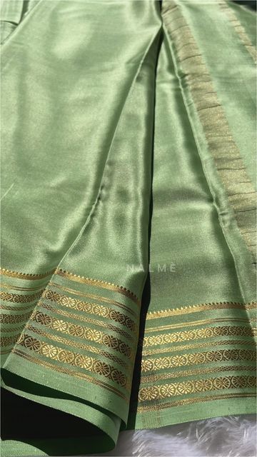 Ksic Saree Blouse Designs, Ksic Mysore Silk Saree Blouse Designs, Saree Colors, Floral Blouse Designs, Pista Green, Mysore Silk Saree, Silk Sarees With Price, Mysore Silk, Silk Saree Blouse Designs