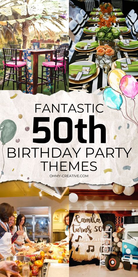 Turning 50 is a big deal, and it’s a perfect time to celebrate with a fun and memorable party. Picking the right theme can make the day extra special and help create a 50th birthday celebration that everyone will enjoy. We’ve put together a list of 50th Birthday Party Themes to give you great ideas for the celebration. We’ll help you explore themes that reflect personal interests, hobbies, and favorite memories, ensuring that the celebration  meaningful. #50thBirthday #50thBirthdayParty Decorating Ideas For 50th Birthday Party, 50 Year Old Surprise Birthday Party, Turning 50 Birthday Party Ideas, 50th Birthday Colour Theme, 50th Themed Birthday Ideas For Women, 50tb Birthday Party Ideas For Women, 50th Birthday Fall Themed, Country 50th Birthday Party, Simple 50th Birthday Ideas