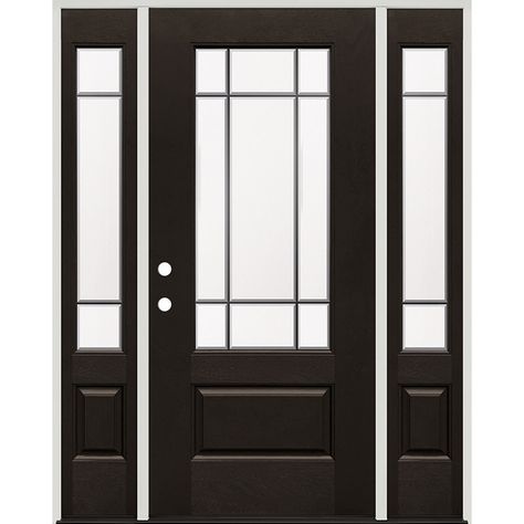 00 Bayer Built Fiberglass Doors, Front Door Sidelights, Grand Staircases, Exterior Doors With Sidelights, Black Exterior Doors, Entry Door With Sidelights, New Front Door, Fiberglass Exterior Doors, Front Door Styles