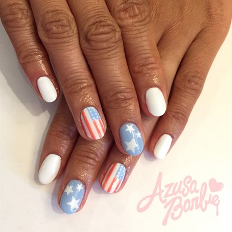 Pastel Red White And Blue Nails, Fourth Of July Nails Subtle, Light Blue 4th Of July Nails, Neutral July 4th Nails, Retro 4th Of July Nails, Neutral Patriotic Nails, Cute Red White And Blue Nails, Red White And Blue Ombre Nails, Neutral 4th Of July Nails