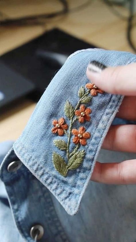 Basic Hand Embroidery Stitches, Simple Hand Embroidery Patterns, Embroidery Lessons, Diy Embroidery Designs, Diy Embroidery Patterns, Hand Embroidery Tutorial, Handmade Embroidery Designs, Embroidery Stitches Tutorial, Pola Sulam