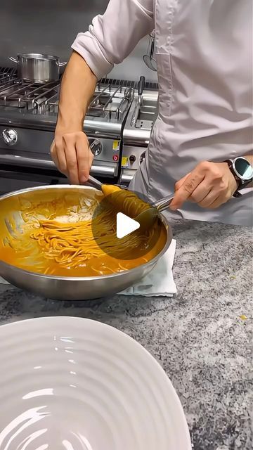 @cheffplate on Instagram: "House-made tagliolini cooked through roasted capsicum, smoked WA scampi and topped with creamy @vannellacheese stracciatella and hazelnut. Twirling and plating at your favourite Italian  . 👉Via: @ormeggio @alexpavoni @moyasky __________________________ ✅Tag #cheffplate share __________________________ 🎉Like and Follow: @cheffplate __________________________ . ⚠️Warning:All rights reserved to the respective owners  . #chefsonplate #gourmet #michelinchef #foodclub #iamchefstodayer #chefstalk #foodstragram #theworld50best #michelinguide #bestfood #gastronomy #artdishes #thebestchef #chefroll #chefsgreatestplates  #chefs_eye #discoveringchefs #gourmetfood #chefsplateform #michelinstar #foodstyling #cullinarytalent #cheflife #chefstyle #foodblogger #chefwork #chefst Gourmet Pasta Plating, Michelin Food, World Chef, Food Presentation Plates, Gourmet Pasta, Roasted Capsicum, Italian Spaghetti, Michelin Chef, Chefs Plate