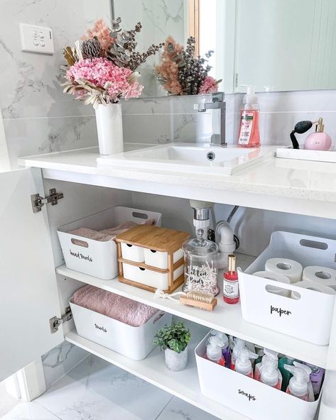 31 Under Bathroom Sink Organization Ideas for a Clutter-Free Space - placeideal.com Under Bathroom Sink, Bathroom Sink Organization, Sink Organization, Under Sink Organization, Sink Organizer, Toilet Storage, Bathroom Storage Cabinet, Cabinet Organization, Bathroom Organisation