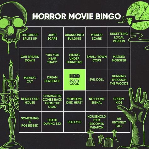 Horror Movie Night Party, Horror Movie Rules, Scary Movie Halloween Party, Halloween Movie Bingo, Slasher Summer Movies, Horror Movie Drinking Game, Horror Movie Bingo, Horror Movie Sleepover, Slasher Summer Party