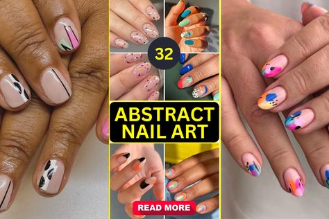 Discover 32 abstract nail art designs perfect for 2024, featuring colorful, creative, and stylish ideas. From short nails to almond shapes, these designs include vibrant confetti, bold geometric patterns, and sophisticated fall tones. Get inspired to make a fashion statement with these trendy nail art ideas. Abstract Nail Designs Almond, Trendy Nail Art Tutorial, Gel Nail Art Short Nails, Geometric Nail Art Designs, Abstract Nail Art Designs, Abstract Nail Designs, Nail Art Short Nails, Nail Designs Almond, Nail Art Short