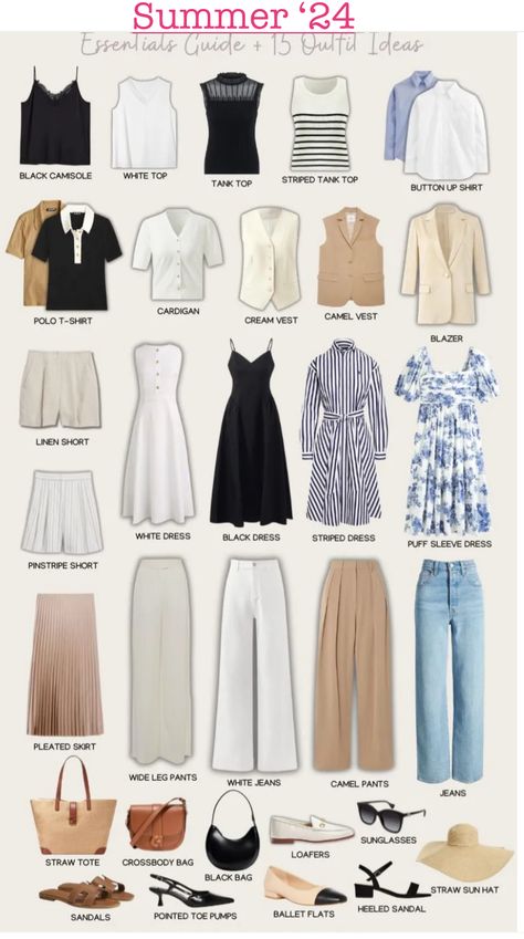 French Summer Outfits Classy, How Many Style In Fashion, Midi Skirt Classy Outfit, Elegant Outfit Essentials, Summer Style Old Money, Old Money Outfit Inspiration, Spring Summer Outfits Casual, Summer Outfits Old Money Aesthetic, Summer In The Hamptons Aesthetic Outfits