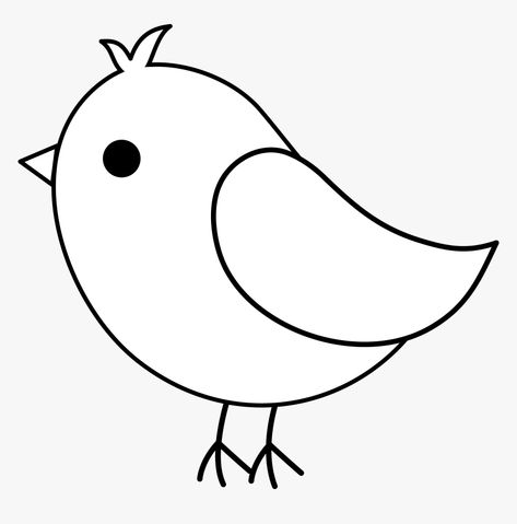 Clip Art Of Birds, Cute Bird Art Cartoon, Bird Art Easy, Small Bird Outline, Easy To Draw Bird, Simple Clip Art Drawings, Birds Outline Drawing, Small Bird Drawing Simple, Cute Clip Art Simple