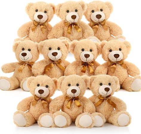 Amazon.com: MaoGoLan Bulk Teddy Bear Baby Shower, 10 Packs Small Teddy Bear Stuffed Animals in Bulk,13.5" Small Stuffed Bears Plush for Wedding,Birthday,Christmas, Party Decorations : Toys & Games Teddy Bear Centerpieces, Stuffed Bears, Small Teddy Bears, Giant Teddy Bear, Giant Teddy, Centerpiece Christmas, Cuddly Teddy Bear, Teddy Bear Baby Shower, Soft Teddy