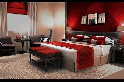 Brown and Red Bedroom Red And Brown Bedroom, Gray Red Bedroom, Red And White Bedroom, Zebra Print Bedroom, Red Bedroom Design, Red Bedroom Decor, Black Room Decor, Red Bedroom, Gold Bedroom