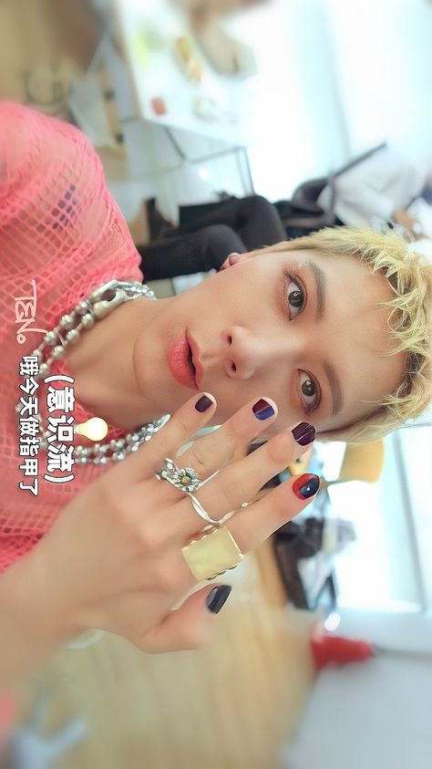 Nails Kpop, Nail Aesthetics, Wayv Ten, Ten Nails, Ten Lee, Ten Chittaphon, Nct Ten, Fashion Nails, Boyfriend Material