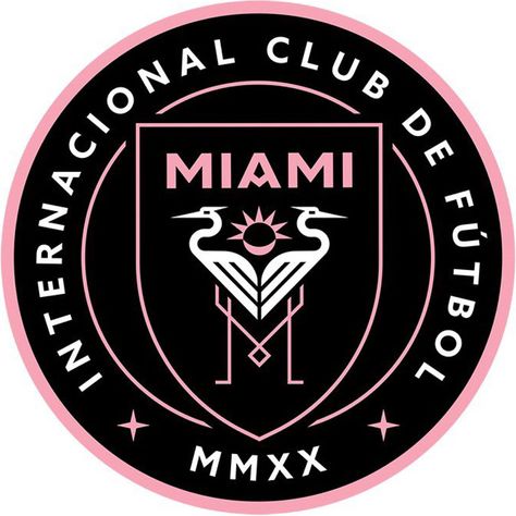 Inter Miami C.F. Messi Logo, Miami Logo, Football Logo Design, Miami Football, Miami Club, Soccer Logo, Minnesota United Fc, Football Team Logos, Inter Miami