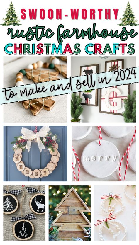 Whether you create on a grand scale or run a small business, these beautiful swoon-worthy farmhouse Christmas crafts are perfect to sell during the holiday season. From rustic wood slice wreathes and crafts to salt dough and macrame Christmas ornaments, you  have so many gorgeous ideas to get you going for your handmade holiday season. Christmas Craft Ideas to Sell, Craft Ideas to Sell, Clay Gift Tags, Christmas Fair Ideas, Ideas to Sell, Profitable Crafts, Christmas crafts to sell Christmas Ornaments To Sell Diy, Christmas Ornaments To Sell Craft Fairs, Christmas Craft Sale Ideas Make And Sell, Best Craft Fair Items To Sell, Easy Diy Christmas Ornaments To Sell, Displaying Ornaments To Sell, Diy Ornament Display Stand Craft Fairs, Craft Kits To Make And Sell, Kids Christmas Crafts To Sell