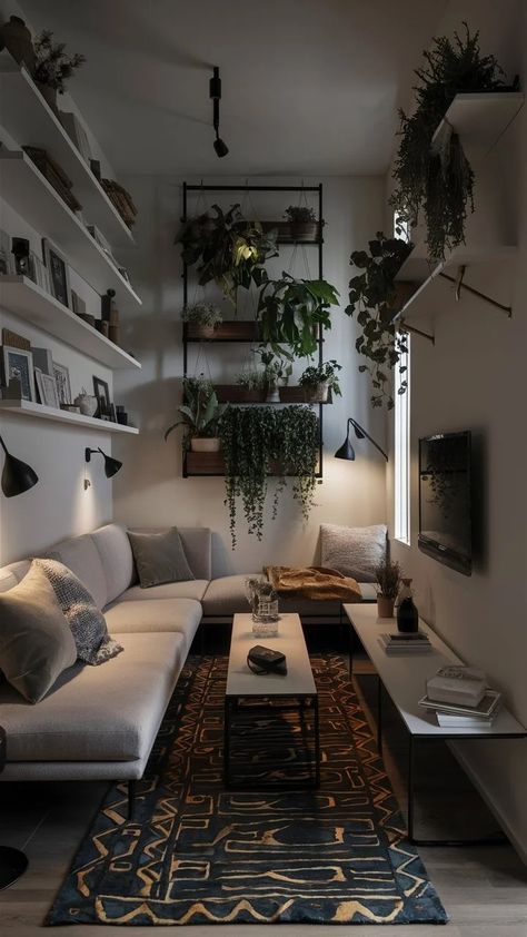 12 Small Living Living Room Design Ideas – Balanced Home Living 2 Couches Small Living Room, Mini Living Room Designs, Smallest Room Design, Three Wall Small Living Room Layout, Small Tv Living Room Ideas, Small Den Layout Ideas, High Ceiling Apartment Decor, Tiny Living Space Ideas, Living Room Square Layout